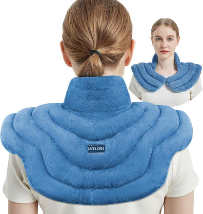 Microwave Heating Pad 6 x 12 Small Heating Pad Microwave, Microwave Bean Bag Heating Pad for Neck and Shoulders, Moist Heat Pack Pillow Warm Compress for Knee, Muscles, Joints, Wrist (Dark Blue)