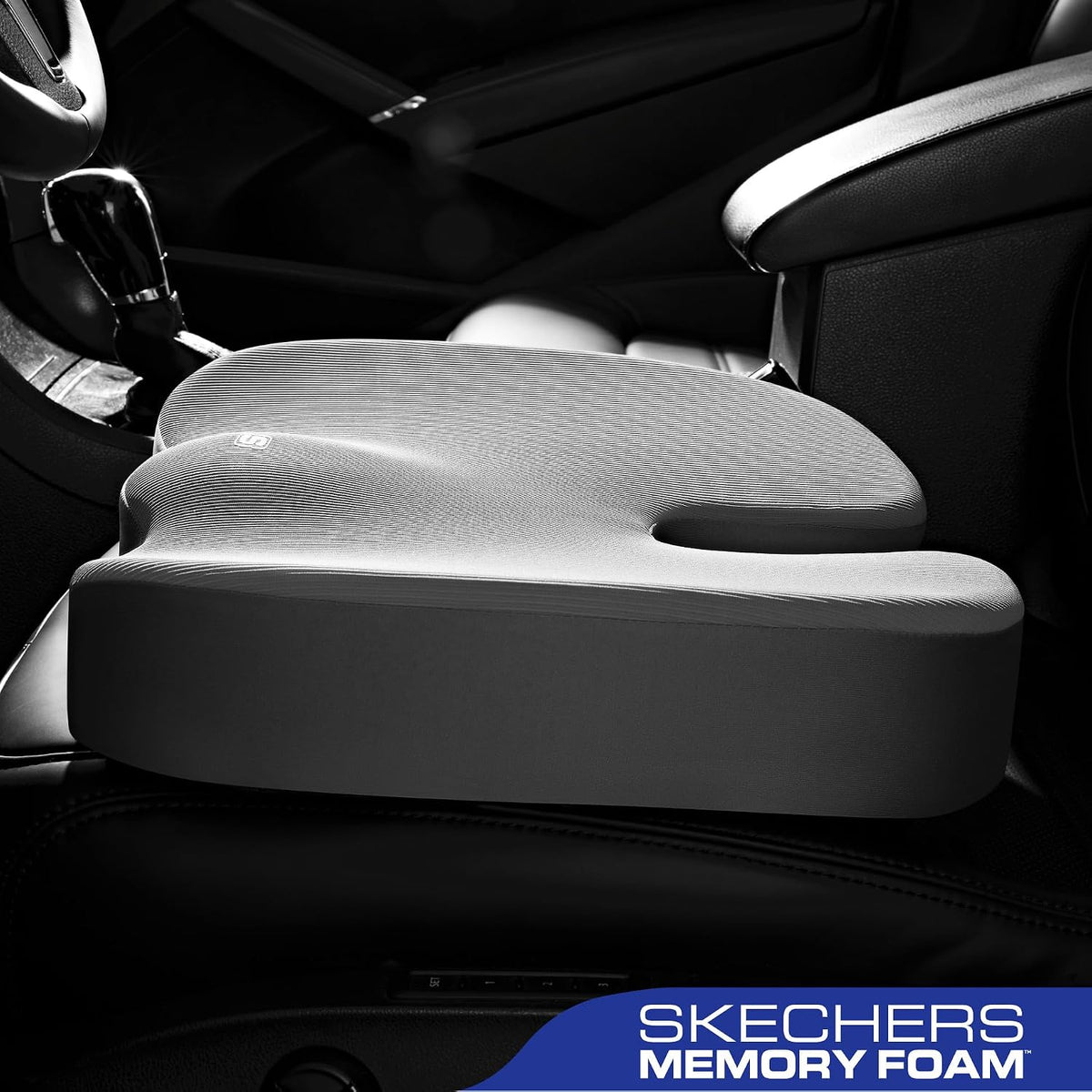 Skechers Memory Foam Seat Cushion,Office Chair Cushion for Tailbone Pain Relief,Butt Pillow for Office Chair,Car seat Cushion,Computer Desk,Long Sitting Office Workers,and Car Drivers,Black