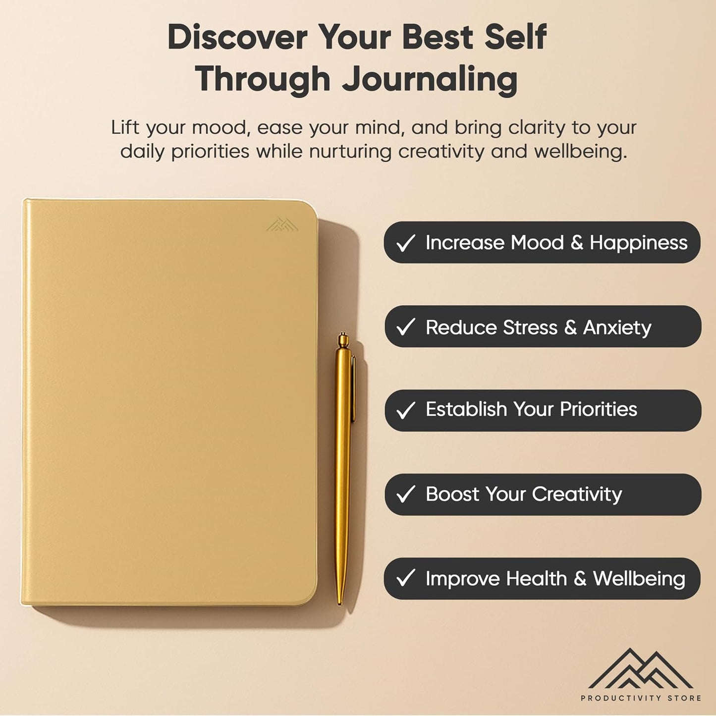 Best Daily Journal for Men & Women - Gratitude, Manifestation & Guided Journal with Prompts for Personal Growth (A5, Blue) - PRODUCTIVITY STORE
