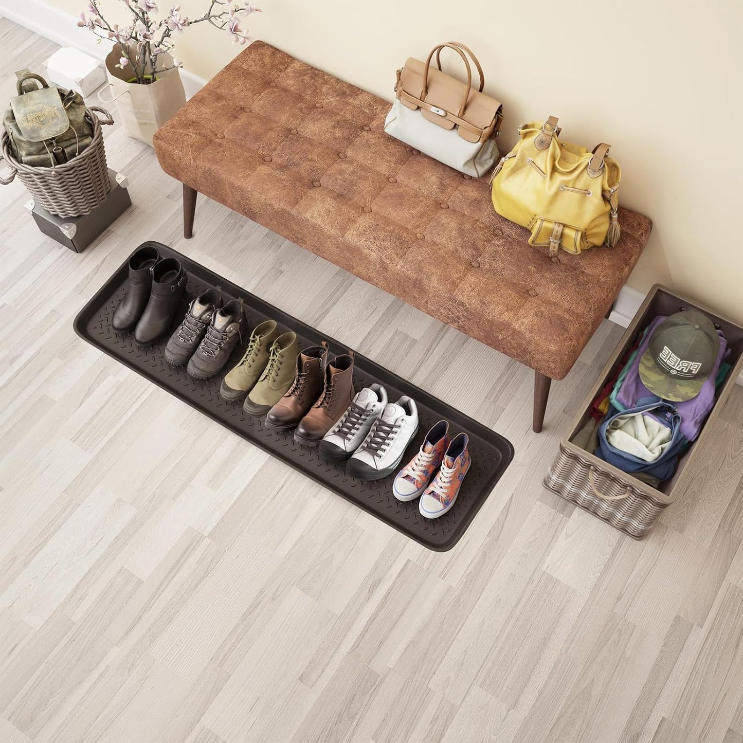 1 Pack Rubber Small Boot Tray for Entryway,Boot Mat,Shoe Tray,Shoe Mat for Indoor and Outdoor Use, 27.95"x 15.74" (Pack of 1)