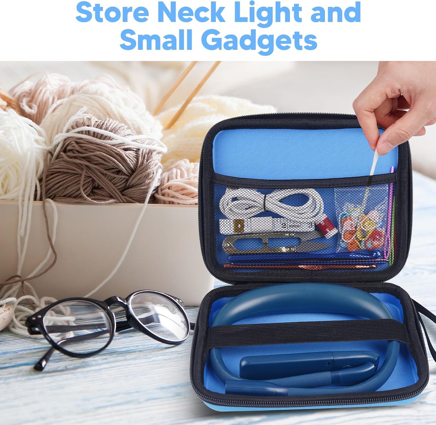 Neck Reading Light Book Lovers Gifts, Rechargeable 80Hrs Eye-friendly 3 Colors & Stepless Dimming Book Light for Reading, Christmas Stocking Stuffers for Men Women Camping Knitting Crochet Accessories