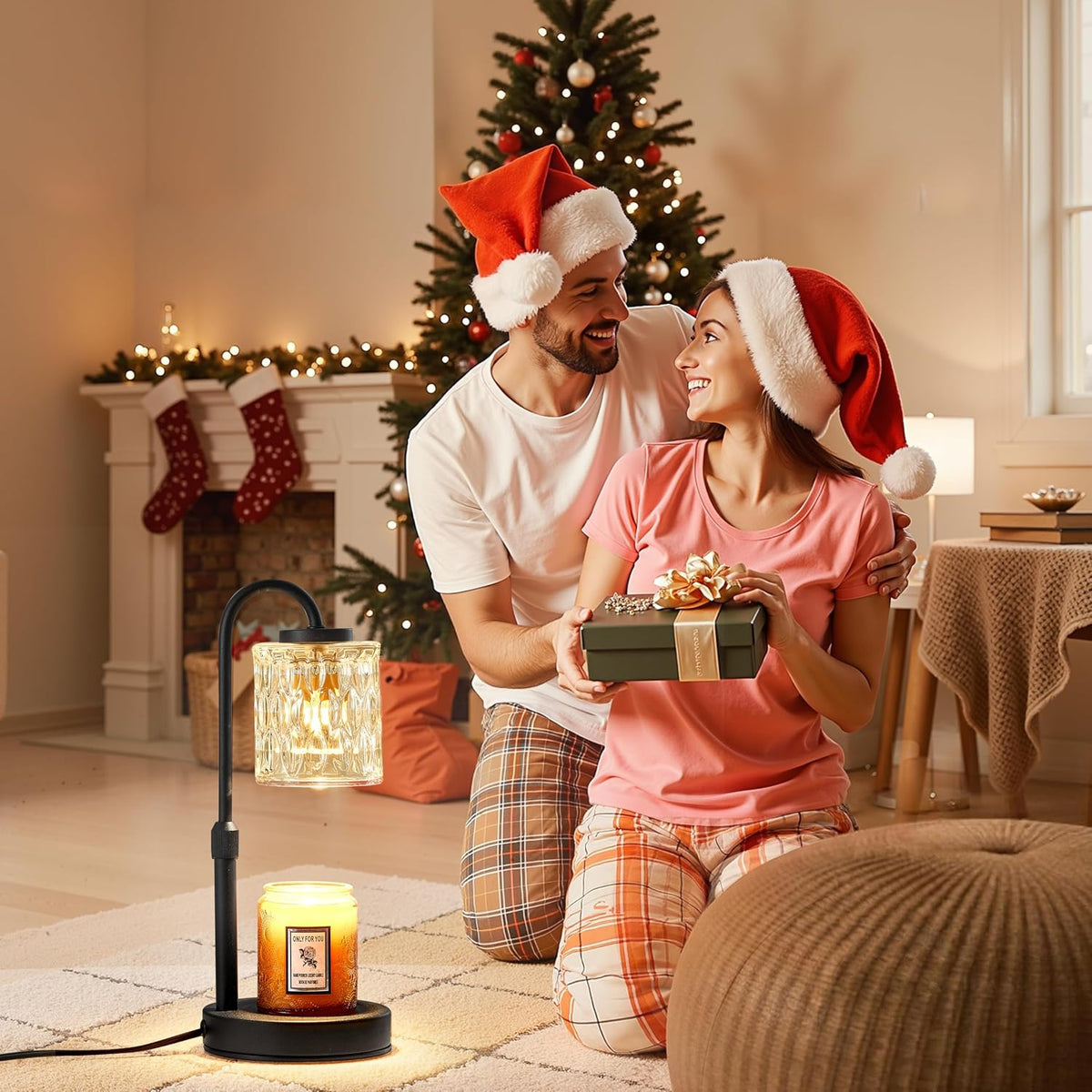 CASTLELIFE Dimmable Candle Warmer Lamp with Timer, Height Adjustable Candle Warmer for Jar Candles, Electric Wax Melt Warmer for Home Decor House Warming Gifts, Birthday Gifts for Women, Black Clear