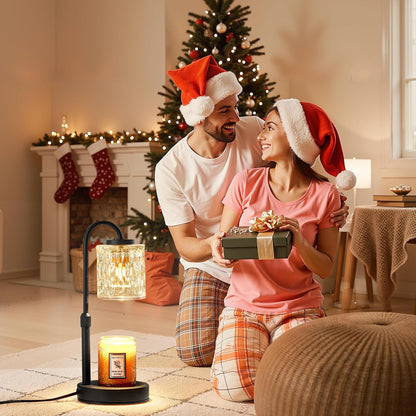 CASTLELIFE Dimmable Candle Warmer Lamp with Timer, Height Adjustable Candle Warmer for Jar Candles, Electric Wax Melt Warmer for Home Decor House Warming Gifts, Birthday Gifts for Women, Black Clear