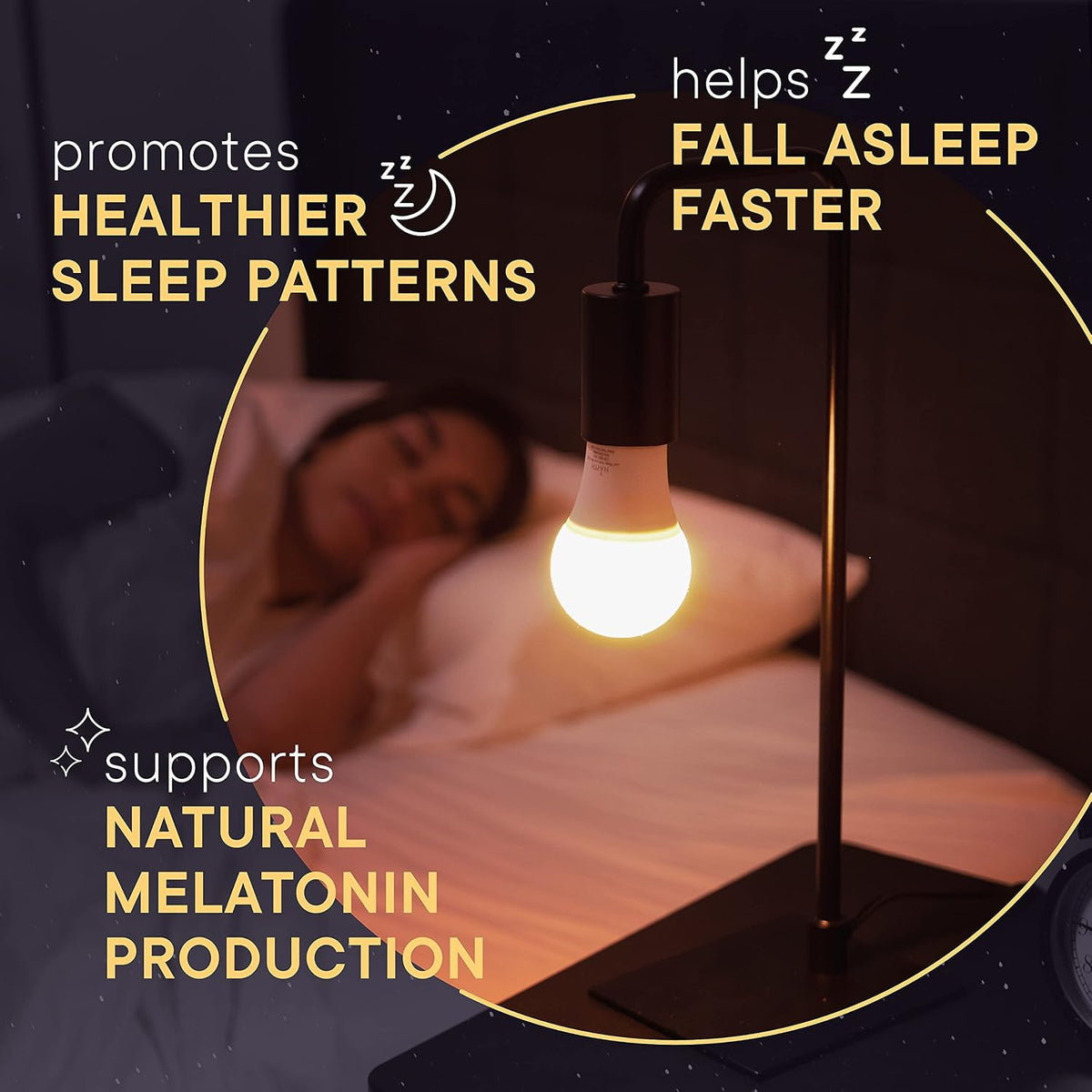 Amber Light Bulbs for Sleep I 1800K Warm Light Bulbs for Bedside Lamp I 7 Watt E26 Led Bulb (60W Equiv) Orange Led Lights for Bedroom Soft Warm Lighting I Dim Night Light for Kids Room Warm Light Lamp