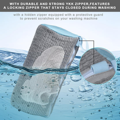 2PCS Shoe Washing Machine Bag With Zipper,Heavy Duty Shoe Washing Bag,Grey | sneaker washing machine bag,sneaker bag for washing machine,laundry shoe bag for washing machine,tennis shoes washing bag