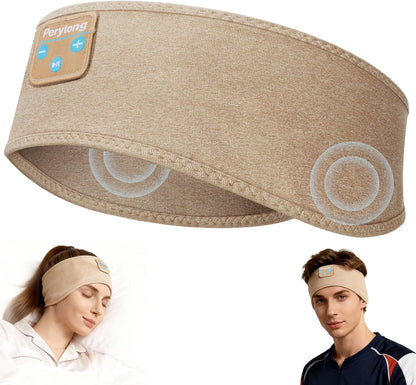 Perytong Sleep Headphones Bluetooth 5.4 Headband, Wireless Sleep Headphones for Side Sleepers - Sleeping Headband with Ultra-Thin Speaker Microphone Handsfree Gift Ideas for Women Men