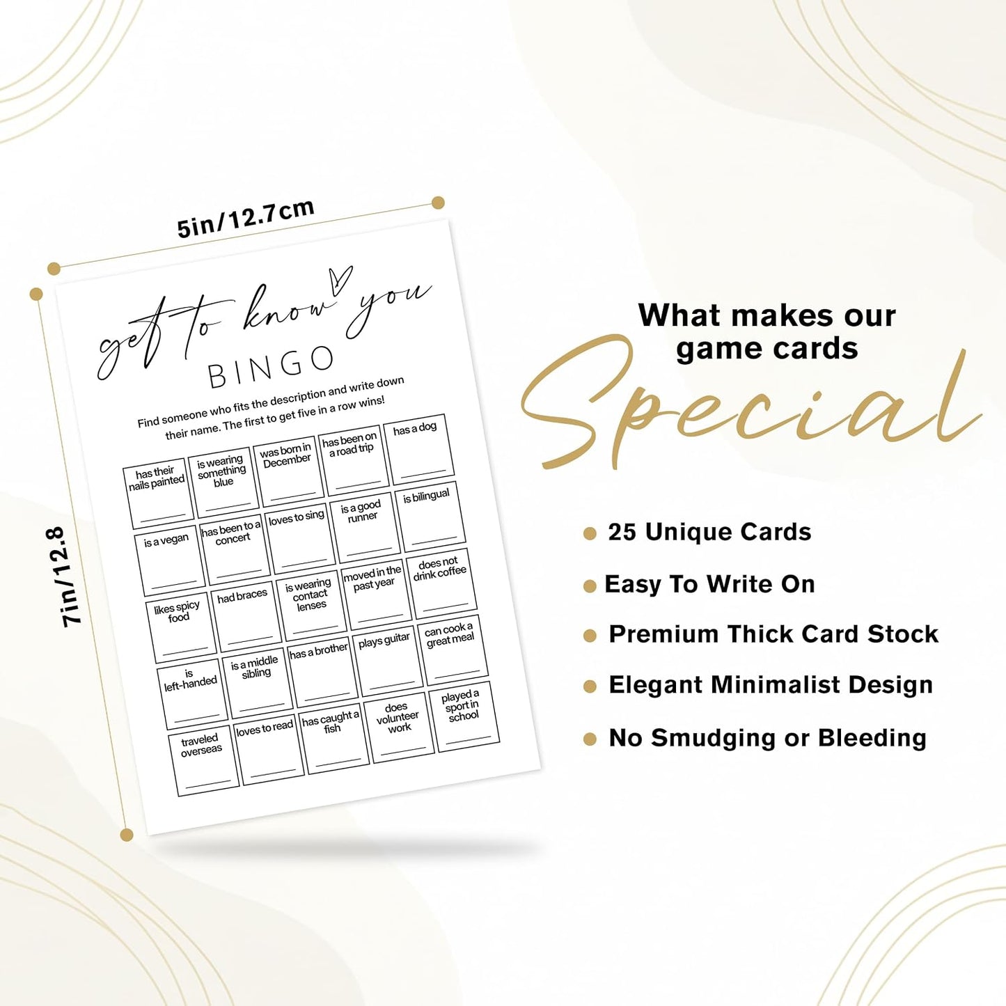 Find Someone Who Bingo Cards, 25 Unique Randomized 5x7 Sheets, Get to Know You Bingo Game for Adults, Ice Breaker Office Party Games, Team Building Games for Work, High Replay Value - A05