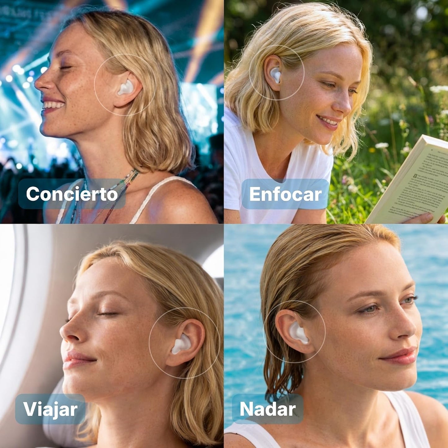 Medi Grade Silicone Ear Plugs for Sleeping, 6 Pairs, Block Out Snoring 27dB | Custom fit soft silicone ear plugs, noise reduction earplugs, moldable silicone ear plugs for nighttime to block snoring
