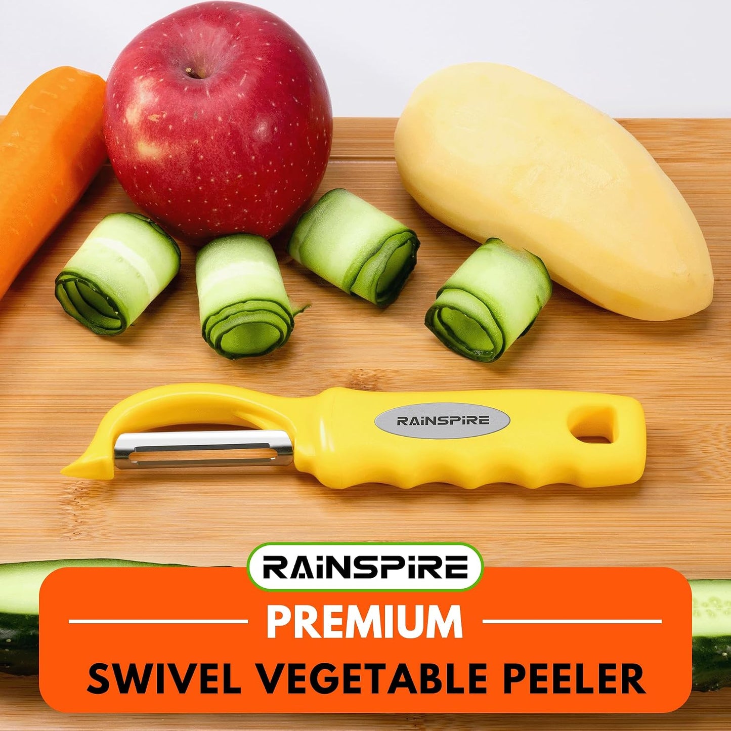 Rainspire Vegetable Peeler Potato Peelers for Kitchen, Sharp Stainless Steel Blades Veggie, Comfortable Handle Fruit Peeler, Carrot Peeler Apple Peeler Dishwasher Safe Black, 1-Pack