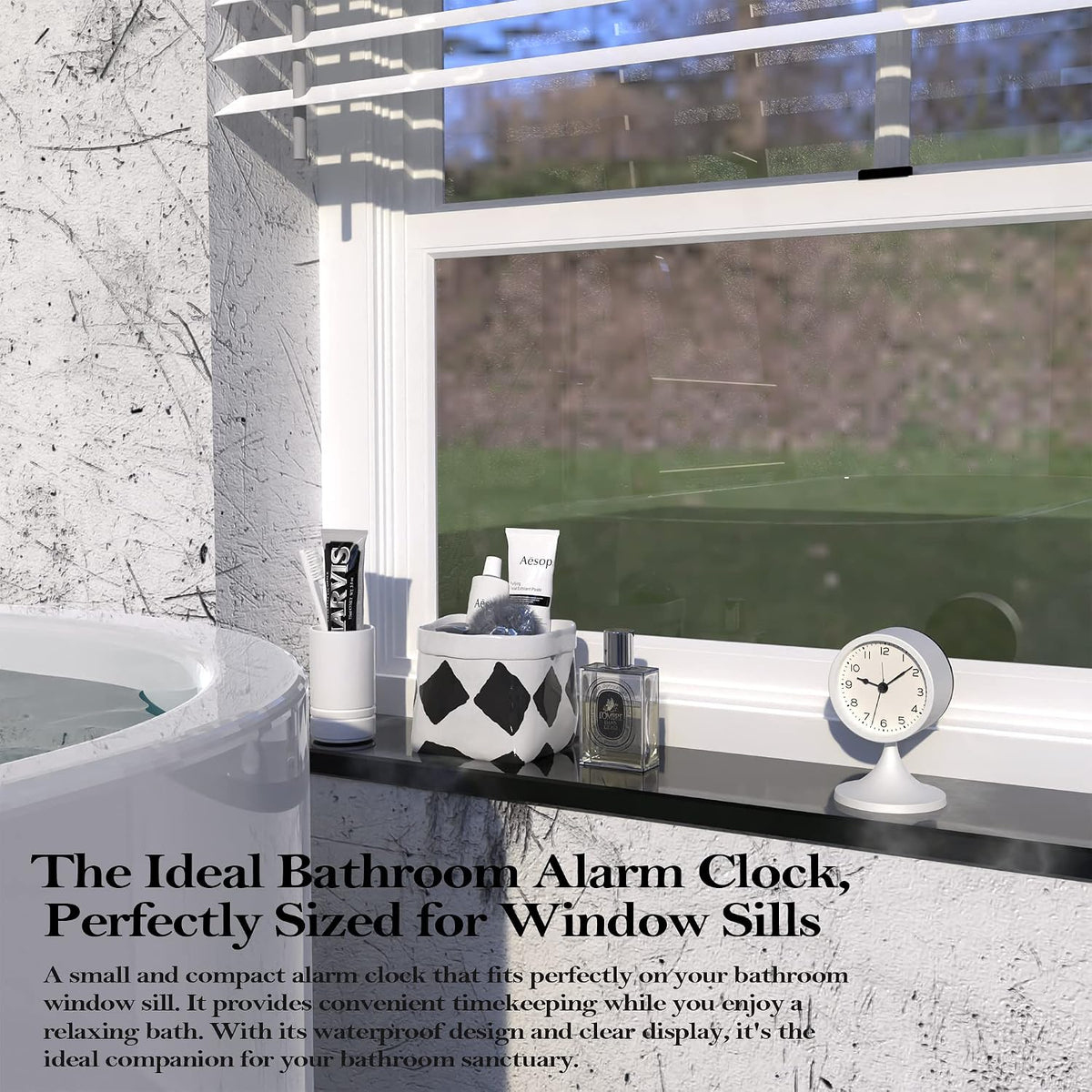 AYRELY® 3" Analog Alarm Clock, Retro Small Clock, Desk Clock for Bathroom