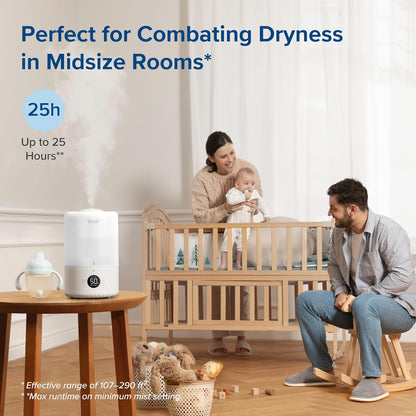 Levoit Top Fill Humidifiers for Bedroom, 2.5L Tank for Large Room, 25dB
