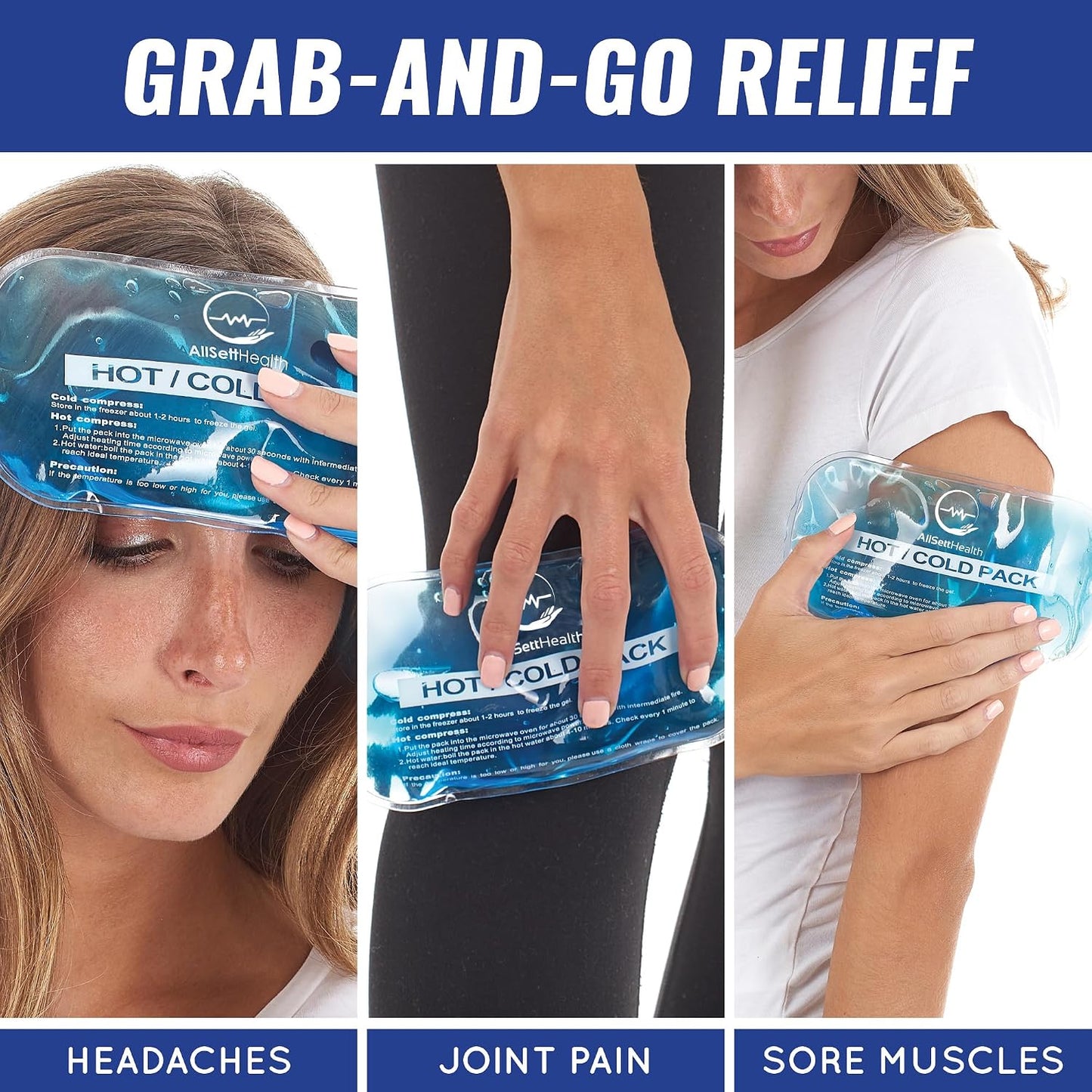 Reusable Hot and Cold Gel Ice Packs for Injuries - Gel Cold Packs for Injuries - Multiple Shapes and Sizes 7 Variety Pack