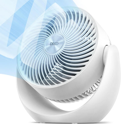 DREO Fan for Bedroom, Table Air Circulator for Whole Room, 11 Inch, 60ft Strong Airflow, 120° adjustable tilt, 20db Low Noise, Quiet, 3 Speeds, Desk Fan for Home,Office, Kitchen