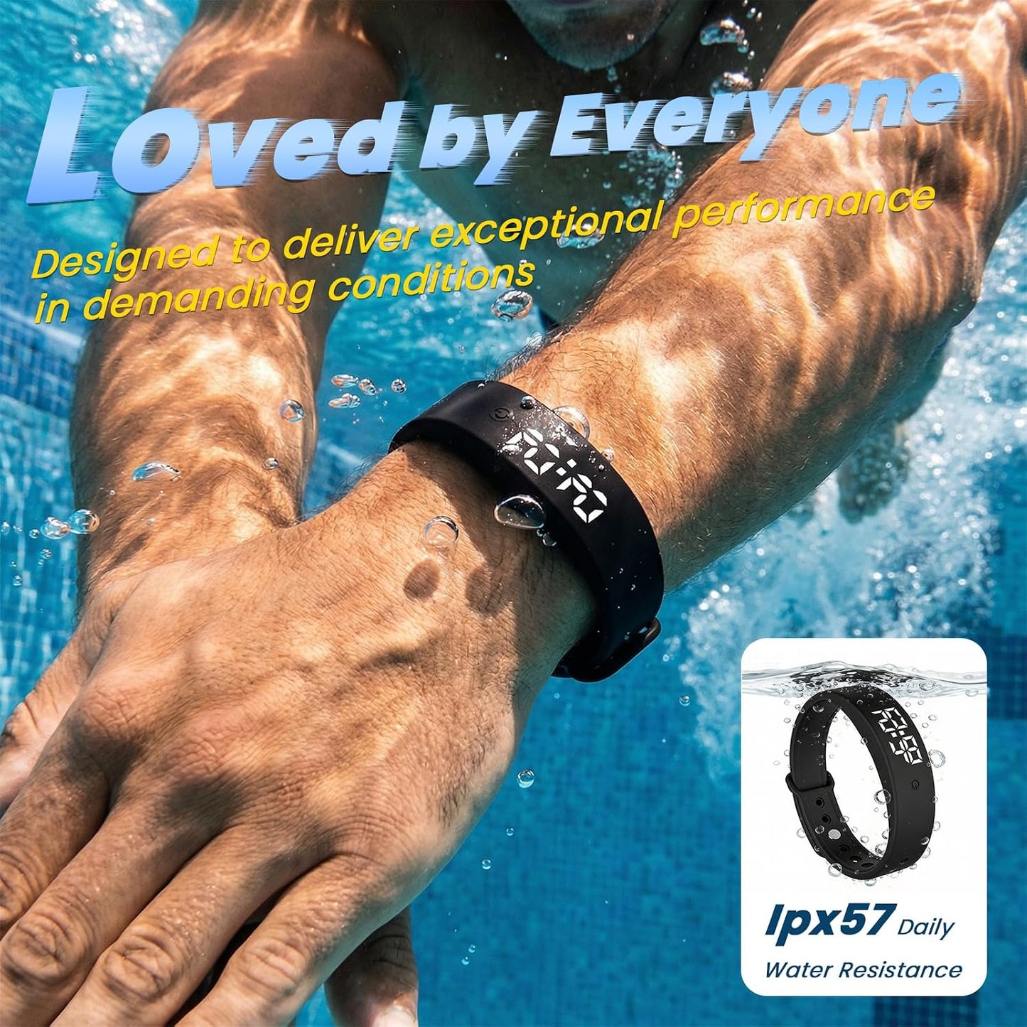 Vibrating Alarm Wristband Heavy Sleepers Adults Wrist Band Shock Clock Watch Bands for Deaf People Silent Bracelet Sleeper Wearable Bed Shaker Sleep Tracker Ring Watches Sleep Apnea (3pcs Black)