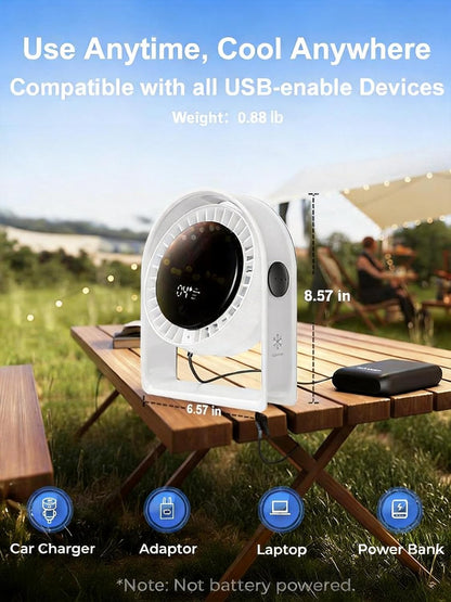 2026 Quiet USB Desk Fan,4 Speeds, 120°Tilt, table Fan for bed & Office