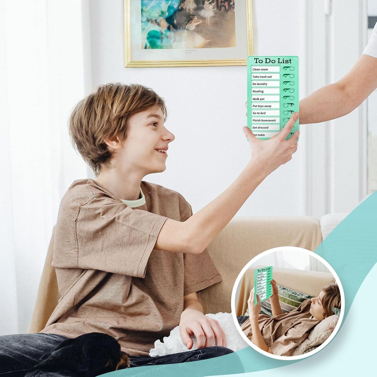 Chore Chart for Kids: Dry Erase Visual Schedule, Magnetic Bedtime/Morning Routine Chart - Toddler Chore Board, Checklist, To Do List for Kids (2 morning checklists, 2 bedtime checklists)