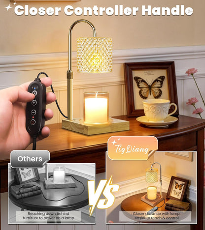 TigQiang Candle Warmer Lamp with Timer, Birthday Gifts for Women, Amber