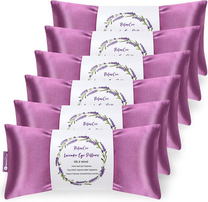 RelaxCoo Lavender Eye Pillow for Relaxation, Yoga, Sleeping, Weighted Eye Mask Heated for Headache, Sinus, Dry Eyes Relief, Moist Heat Eye Compress, Meditation Accessories with Aromatherapy, Pack of 2