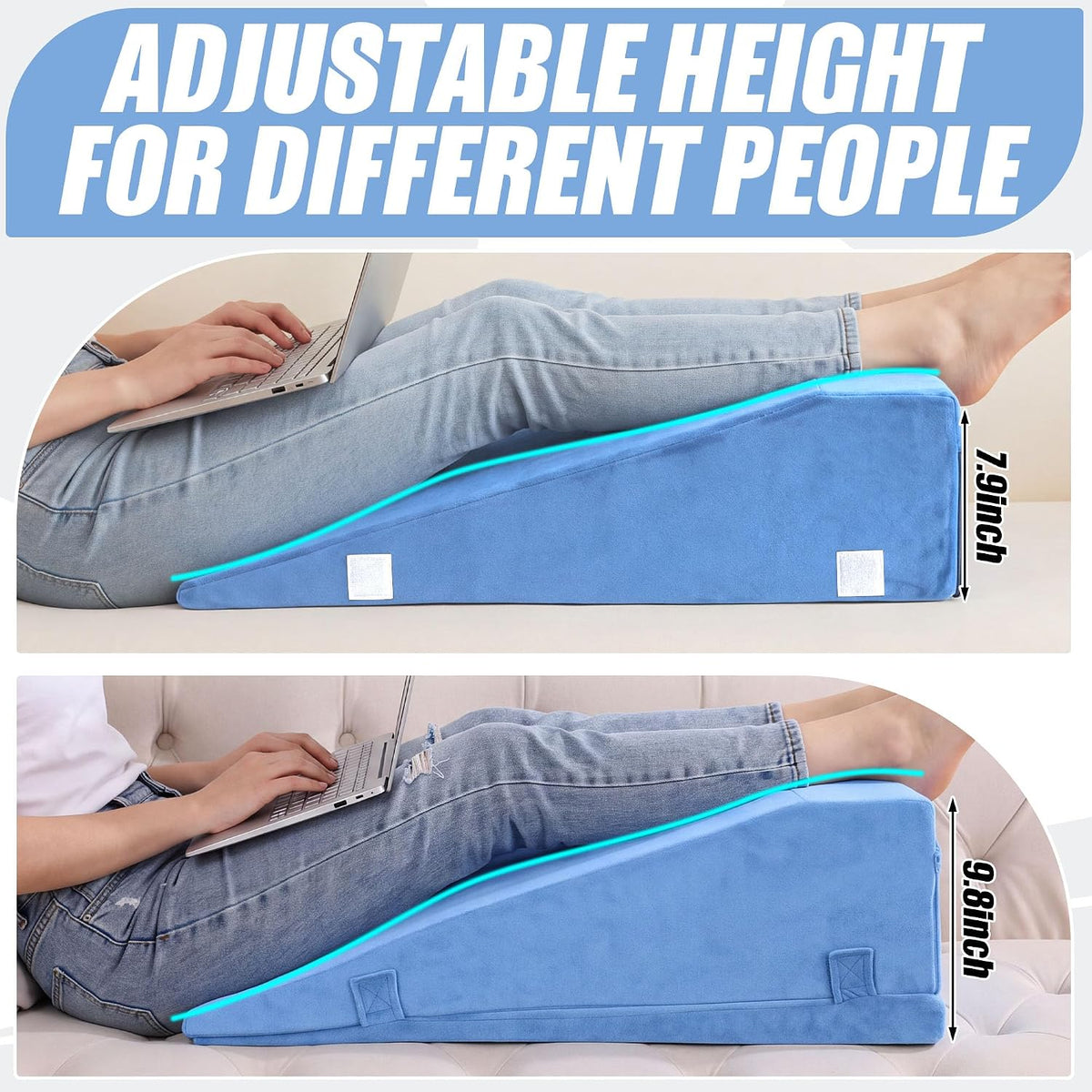 ROYALAY Leg Elevation Pillows for After Surgery, Adjustable Height Knee Surgery Recovery Equipment, Knee Replacement Recovery Aids for Hip Ankle Pain Relief Patent Pending