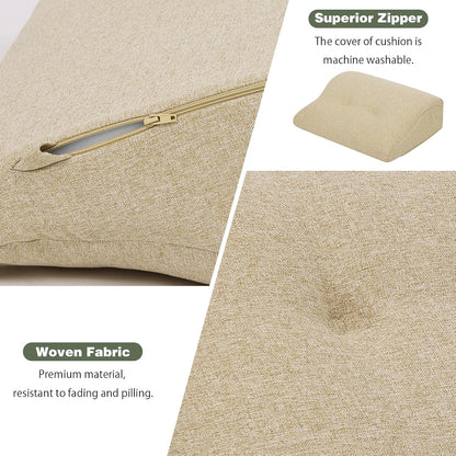 baibu Patented Dual-Layer Memory Foam Lumbar Pillow for Recliner, Brown | Large ergonomic back support for recliners, sofas and gaming chairs, with a removable machine-washable cover.