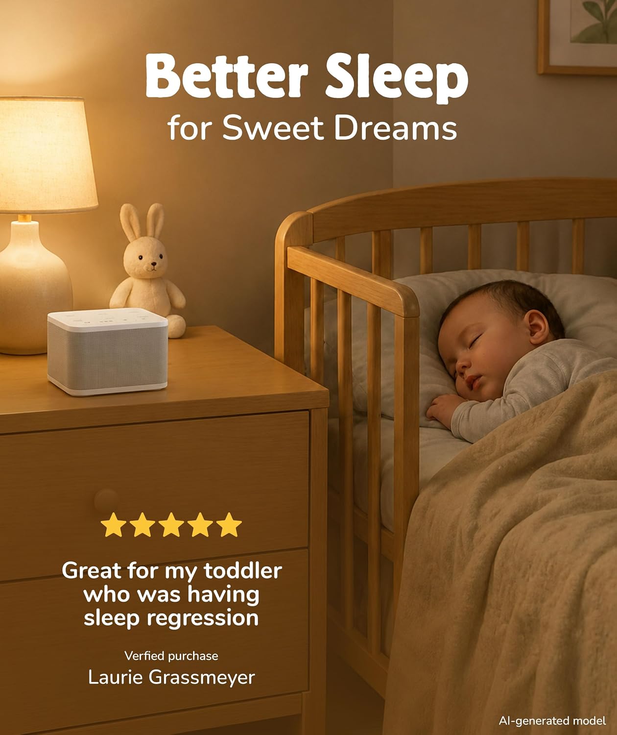 Big Red Rooster Sleep Sound Machine - White Noise Device for Kids and Babies with Rain and Nature Sounds - Portable Noise Cancellation for Nap Time, Bedroom, Nursery, or Office - 4x4x3 in