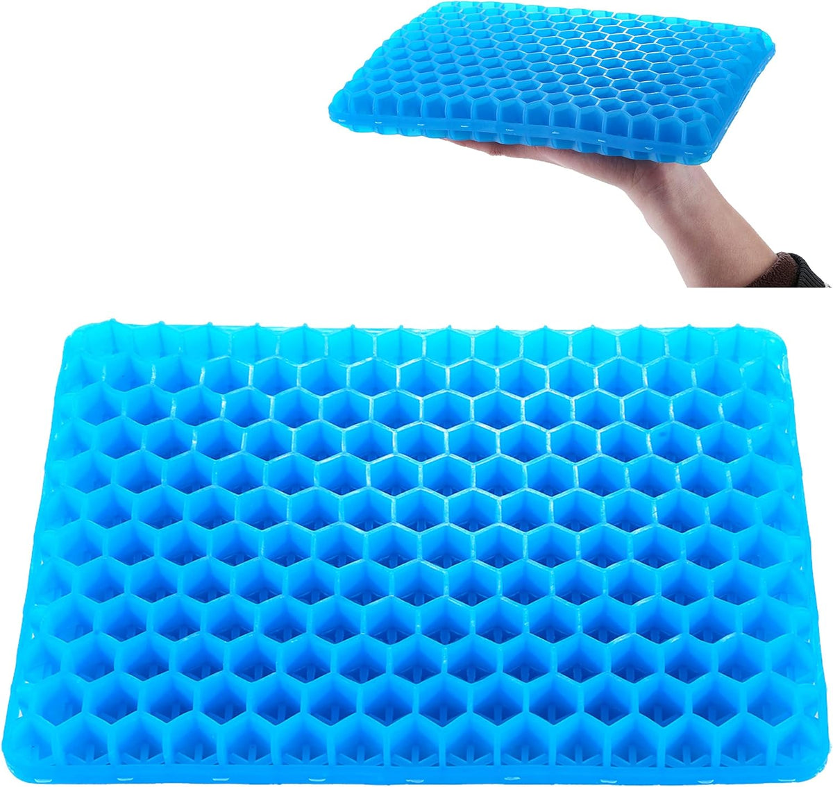 Gel Seat Cushion for Long Sitting - 16.5" x 14.5" x 2.4" (Extra Thick＆Soft)