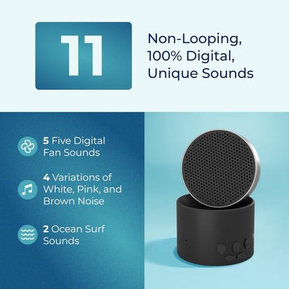 Adaptive Sound Technologies LectroFan Micro2+ - White Noise Machine for Relaxation Support - Multiple Non-Looping Sounds - Built-in Microphone - Sound-Masking - Lightweight Construction - Black