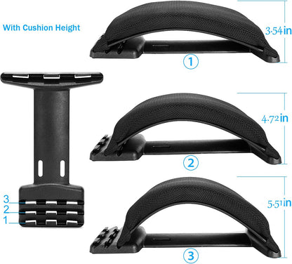 Multi-Level Back Stretcher Device, Lumbar Back Stretching Device, Memory Foam Lumbar Pillow Back Pain Support for Office Chair and Pain Relief(Blue)