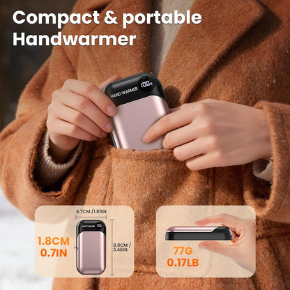 Hand Warmers Rechargeable 2 Pack, 4-Levels 104°F to 131°F Electric Hand Warmers, UL Certified Safe & Real 9Hrs Heating, Portable Pocket Hand Warmer for Women Men Kids, Fishing, Hunting, Golf, Camping