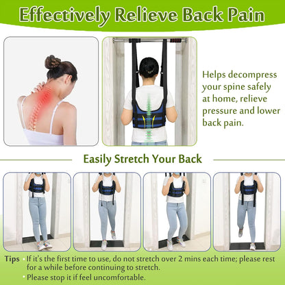 Back Stretcher, Lumbar Traction Device, Spine Decompression Belt for Pain Relief, Spinal Back Stretcher Belt, Thoracic Spinal Decompression Harness, Portable Stretching Device (Medium)