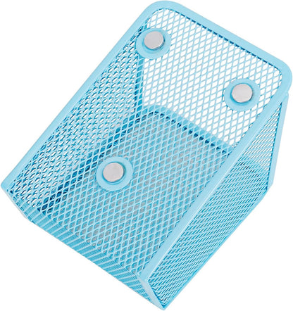 UCYCAZ Magnetic Pen Holder,Single Magnetic Pencil Locker Holder Organizer | Strong Magnets Mesh Marker Holder,Locker Accessories,Writing Utensil Storage Organizer,Pen Basket for Whiteboard,Refrigerator