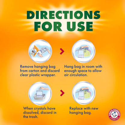Arm & Hammer Essentials Hanging Moisture Absorber and Odor Eliminator, 17.5 oz., 3 Pack, Linen Fresh, Moisture Absorbers for Closets, Laundry Rooms and Bedrooms, Long-Lasting Freshness