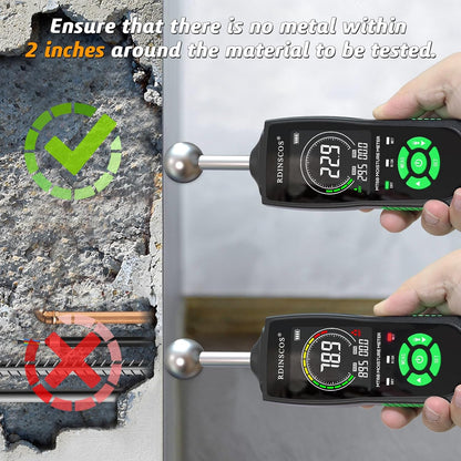 RDINSCOS Pinless Moisture Meter for Wood & Wall | Digital Moisture Detector, Flooding Detection, High Humidity Detection, For Walls, Floor, Masonry