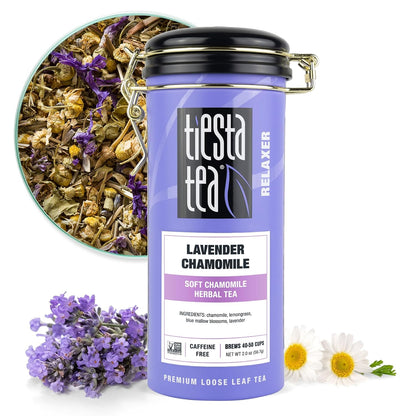 Tiesta Tea - Lavender Chamomile Herbal Tea, Loose Leaf, Calming Blend with Chamomile, Lavender, and Lemongrass, Caffeine-Free Herbal, Great for Hot or Iced, Resealable Pouch, 25 Cups, 0.9 Ounce