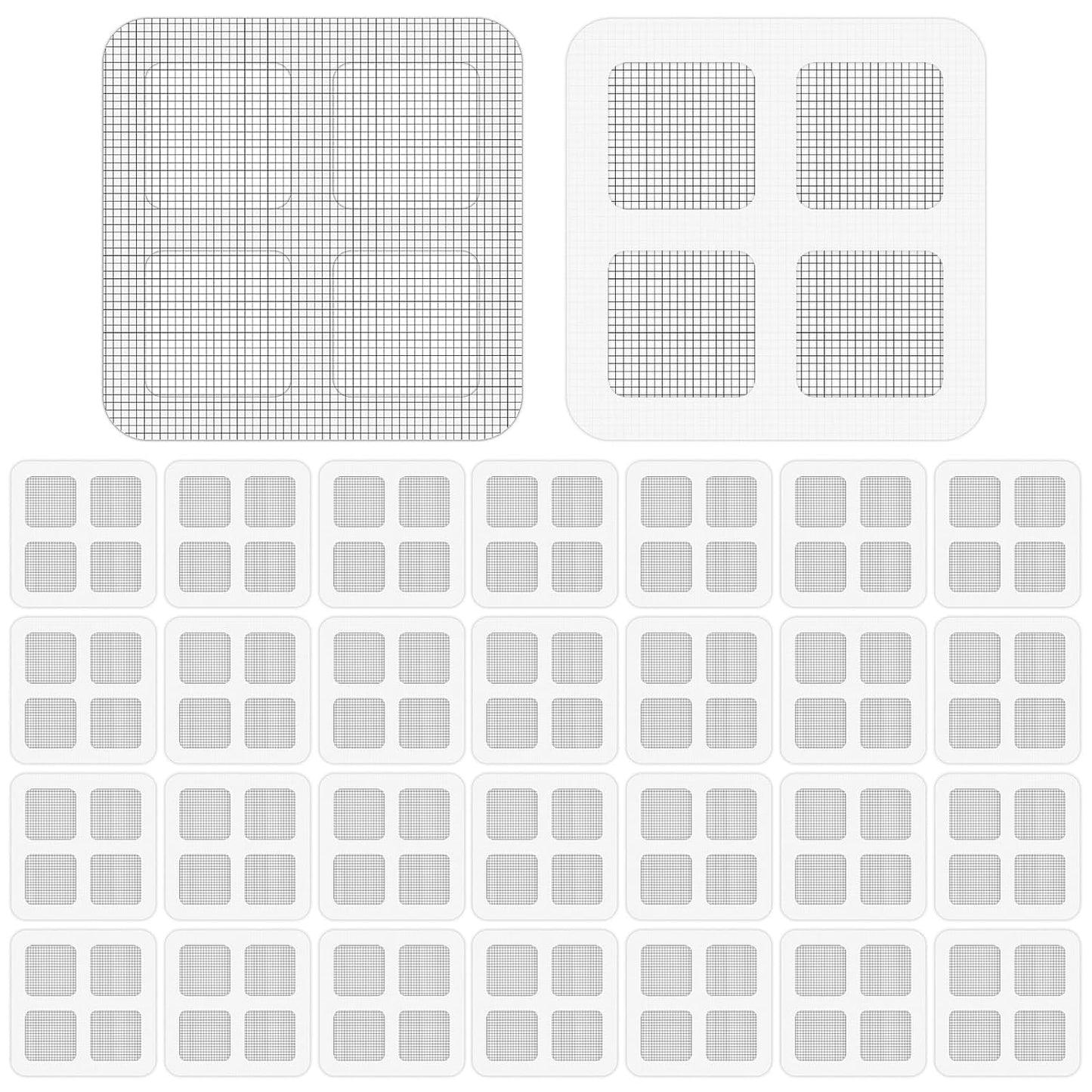 30PCS Window Screen Patches Repair Kit, Mesh Patches (4 Inch) | Tent Repair Patches, Self-Adhesive Mesh Patch Repair Kit, Outdoor Tent Patch Kits, Portable Screen Tape for Window, Camping
