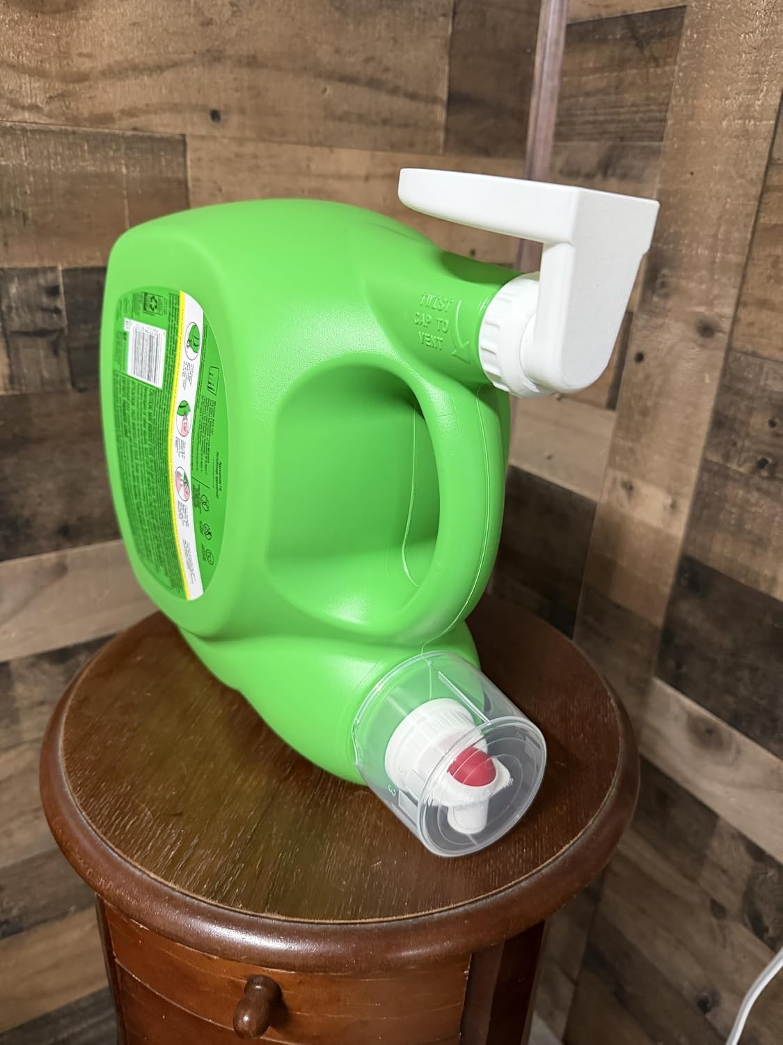 (2) Laundry Detergent Cup Holders with Drip Tray, Compatible Lid Drain for Tide, GAIN, Downy and ERA ONLY. No Leak Drain System, White, Made in The USA (White)