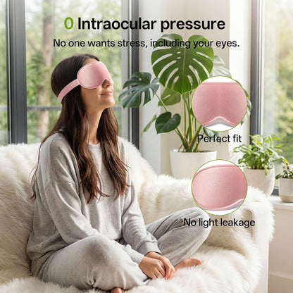 3D Sleep Eye Mask for Side Sleepers | Full Blackout, Zero Pressure, Lash Friendly, Adjustable Strap, Pink color