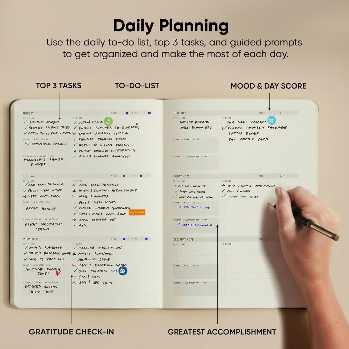 Dated, 2026 Planner, 5.8” x 8.3” - The #1 Productivity Planner to Achieve Your 2026 Goals - Planner 2026-2027 by PRODUCTIVITY STORE (A5, GREY)