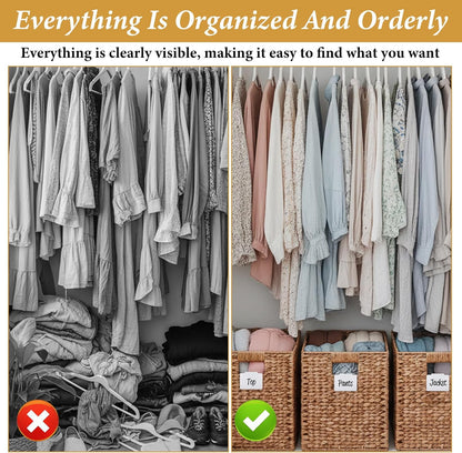 16Pcs White Clip-On Basket Labels, 3.5x2.5 Inch Removable PVC Labels with Holders for Storage Bins, Pantry & Closet Organization, Removable Label Holders