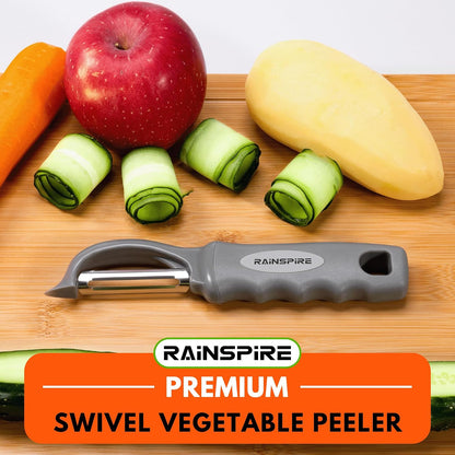 Rainspire Vegetable Peeler Potato Peelers for Kitchen, Sharp Stainless Steel Blades Veggie, Comfortable Handle Fruit Peeler, Carrot Peeler Apple Peeler Dishwasher Safe Black, 1-Pack