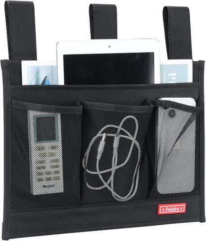 Hanging Bedside Caddy,Bedside Organizer Caddy for Bed Rails(4 Pockets-Grey)