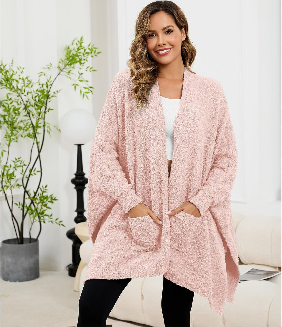 Wearable Blanket Sherpa Poncho Unique Office Work Warm Cozy Shawl TV Throw Blankets, Plush Cape Wrap for Adults