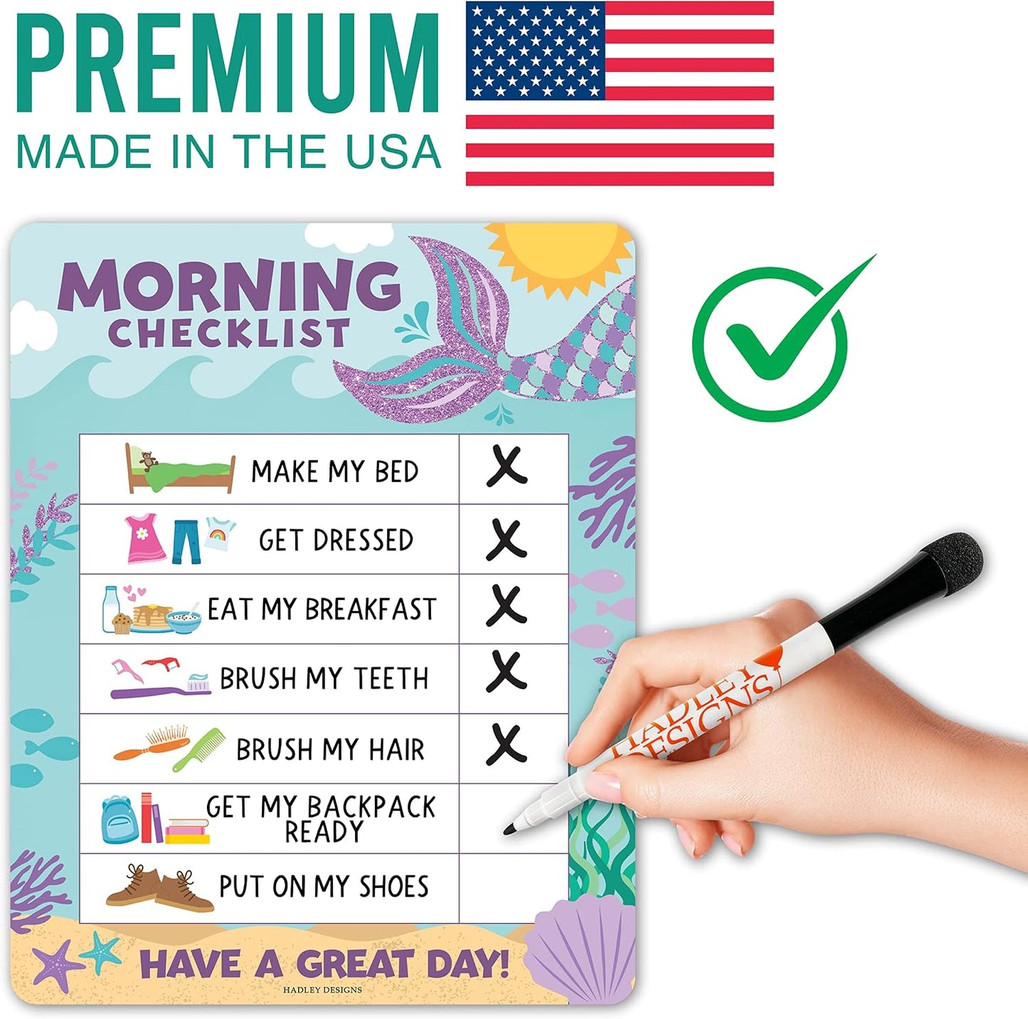 Magnetic Morning & Bedtime Routine Chart for Kids - Customizable Toddler Daily Schedule Board with Dry Erase Surface, Stickers & Marker, Build Habits with Visual Checklists, Boho Theme