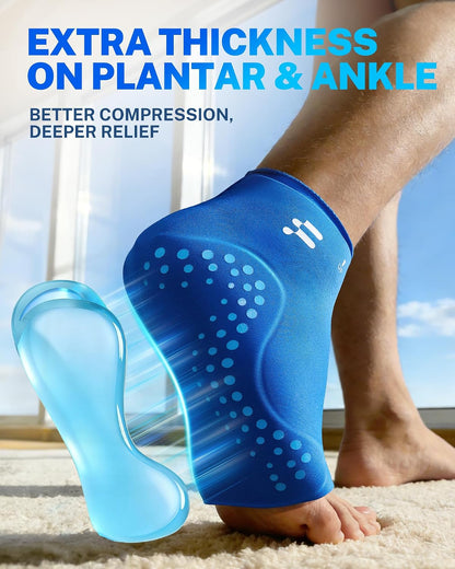 Ankle Ice Pack Wrap, Hands Free for Sprained Ankle & Swelling, XL | Extended Ankle & Foot Coverage, 30% Longer Lasting Cold, Heel& Foot Pain Relief, Hot& Cold Therapy, Plantar Fasciitis Support