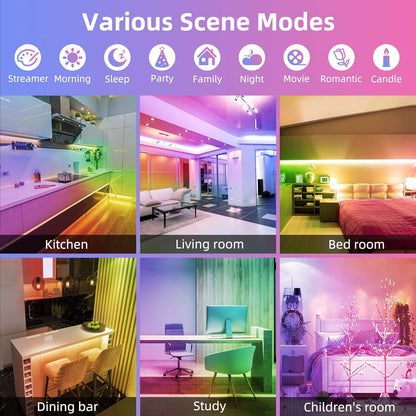 Motion Activated LED Strip Under Bed Lights 9.8Ft RGB, Remote & App Control | Motion Sensor Strip Light Indoor, Music Sync,Auto On/Off RGB Color Changing Night Light USB Powered for Bedroom Cabinet TV PC