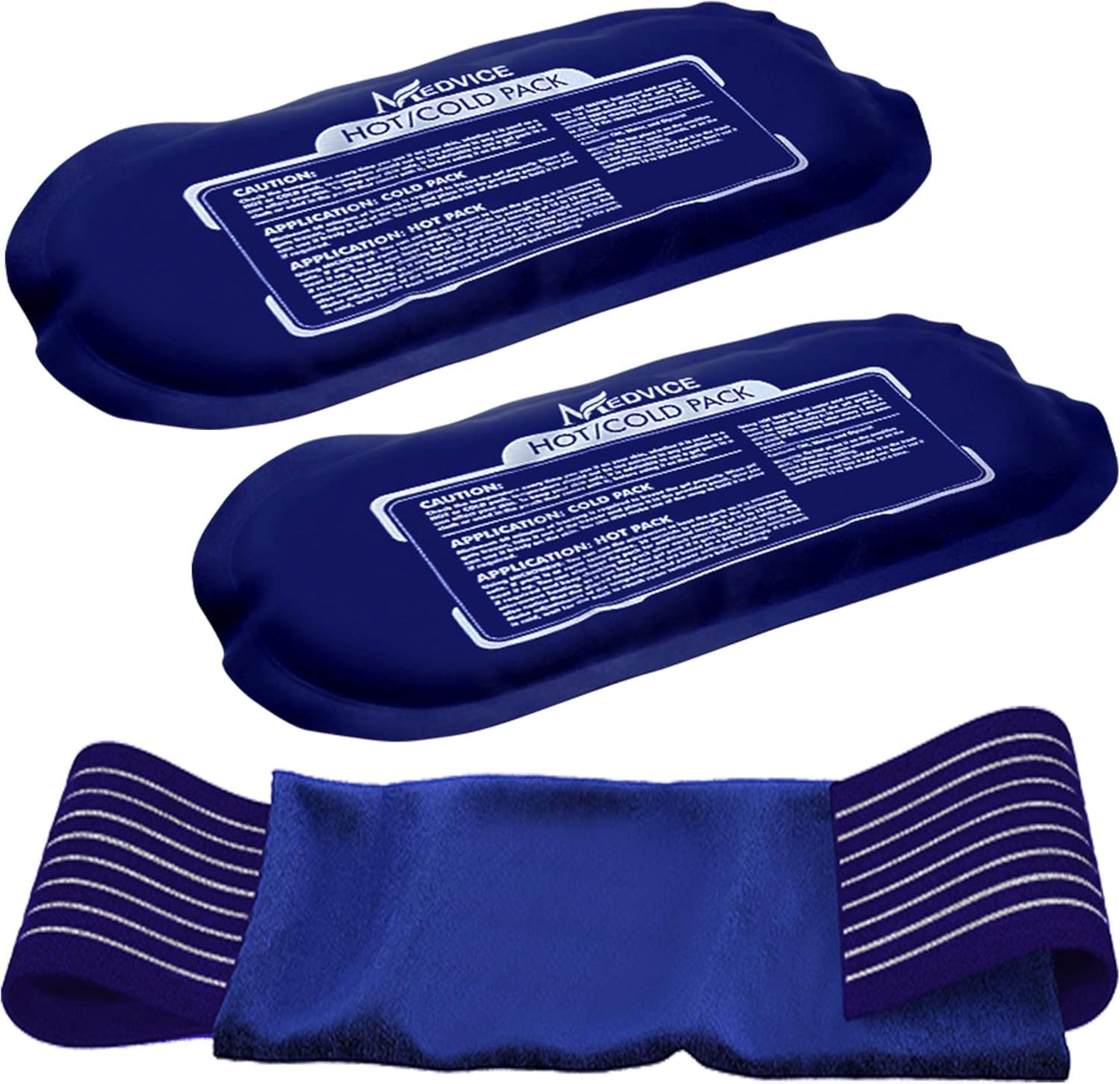 Medvice Knee Ice Pack Wrap with Cold Compression for Pain Relief, Swelling | Knee Replacement Surgery, Arthritis & Injury Recovery, Adjustable Straps, Gel Ice Packs for Meniscus Tear & ACL Blue