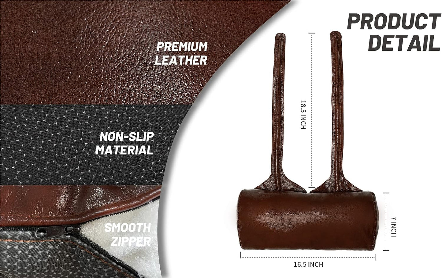 BOWERBIRD Genuine Leather Recliner Head Pillow-Head and Neck Pillow-Headrest Cushion for Neck Pain Relief and Cervical Support