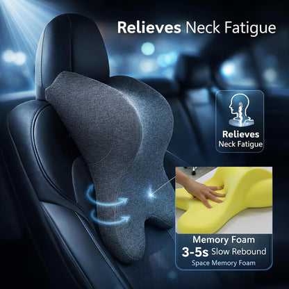 Car Neck Pillow for Driving Gaming Chair Headrest Pillow Office Chair Neck Pillow Ergonomic Design Double Straps Design Suitable for Different Heights