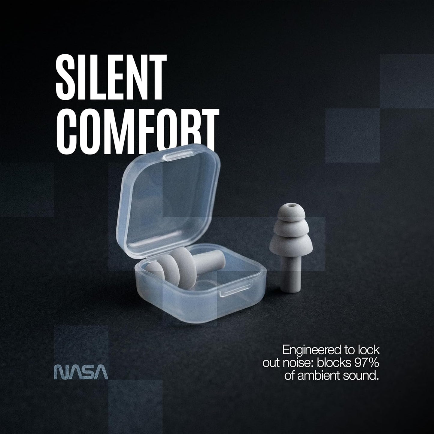 NASA Sleep Mask with LightBlock™ Barrier | Total Blackout | For Men & Women | Official NASA Design | Cooling Memory Foam | 3D Eye Cups | Includes Noise-Blocking Earbuds