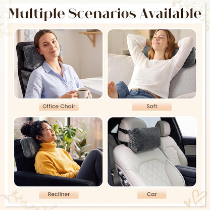 Novabright Head Recliner Pillow Adjustable Headrest Pillow for Recliner 15.75 x 7.87‘' Detachable Soft Non Slip Velvet Relieve Neck Support for Sofa Couch Armchair Travel Home with Zipper Cover